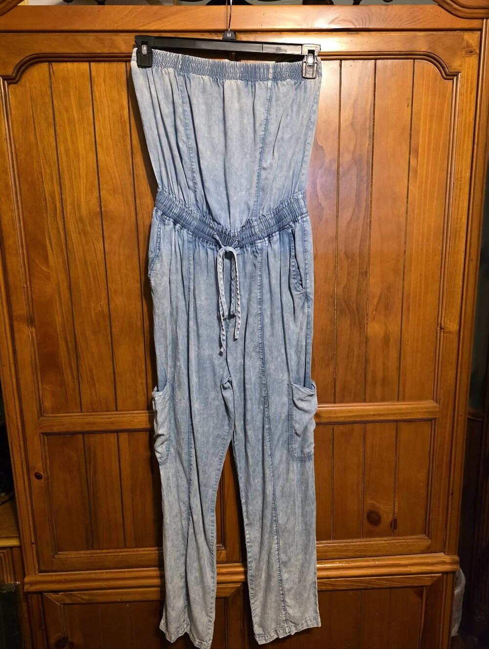 Evereve Strapless Romper Chambray Size Medium